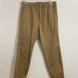 Hollister Men’s Twill Joggers in Khaki, XS